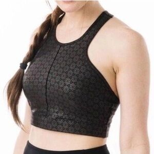 Zyia Flower Power Black Metallic Bra Size Small‎